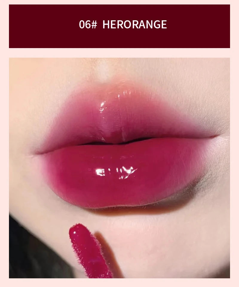 HERORANGE Light Glass-Like Lip Lacquer - Mirror Shine, Hydrating Formula; Smudge-Proof, Long-Wear, and Skin-Brightening