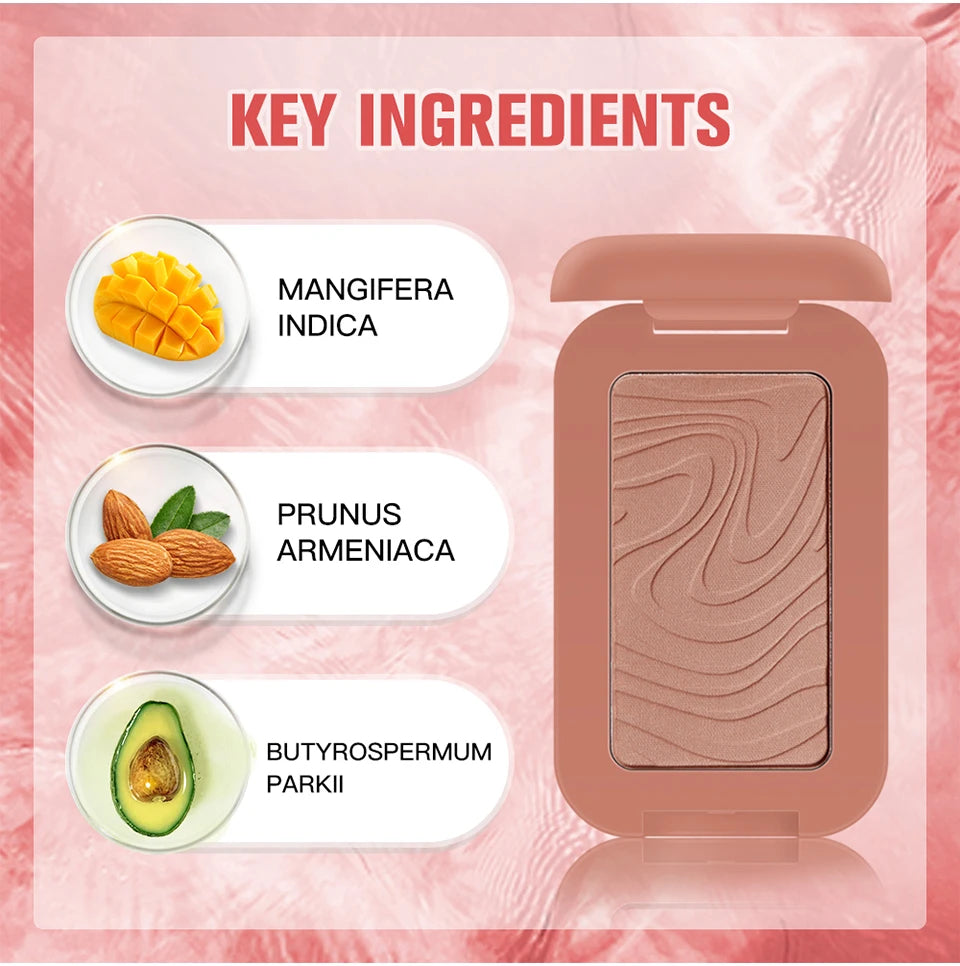 Single Color Butter Blush Matte Natural Cheek Tint Waterproof Face Contouring Cosmetics Blush Powder Face Soft Female Makeup