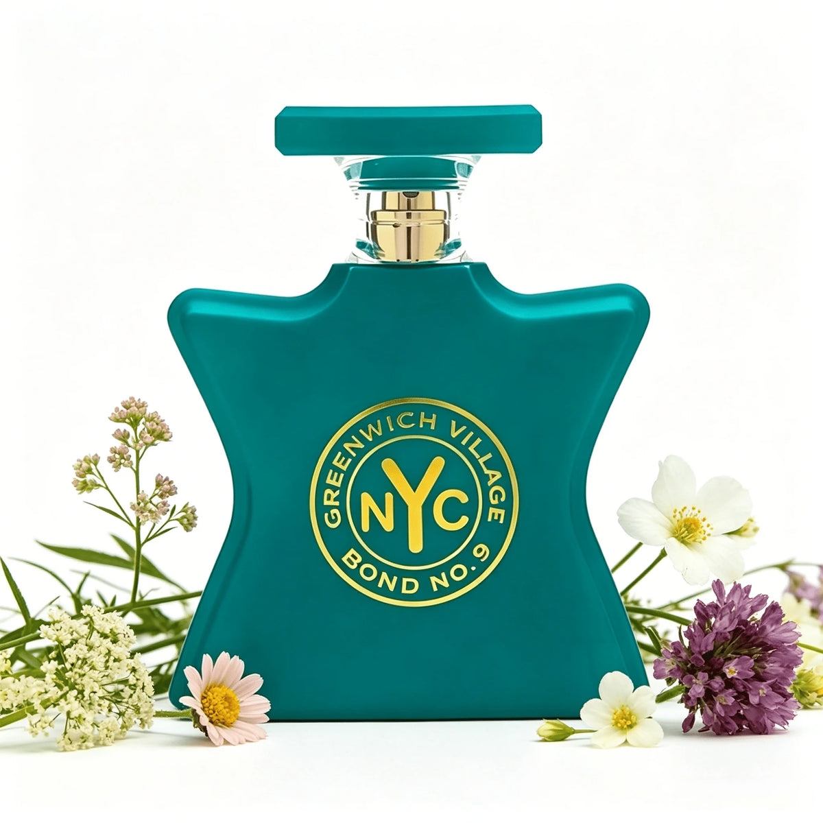 Bond No.9 Greenwich Village Eau de Parfum Green Star‑Shaped Bottle Golden NYC Emblem Rich Floral Woody Musk Scent Long Lasting Unisex Perfume Spray Luxury Gift