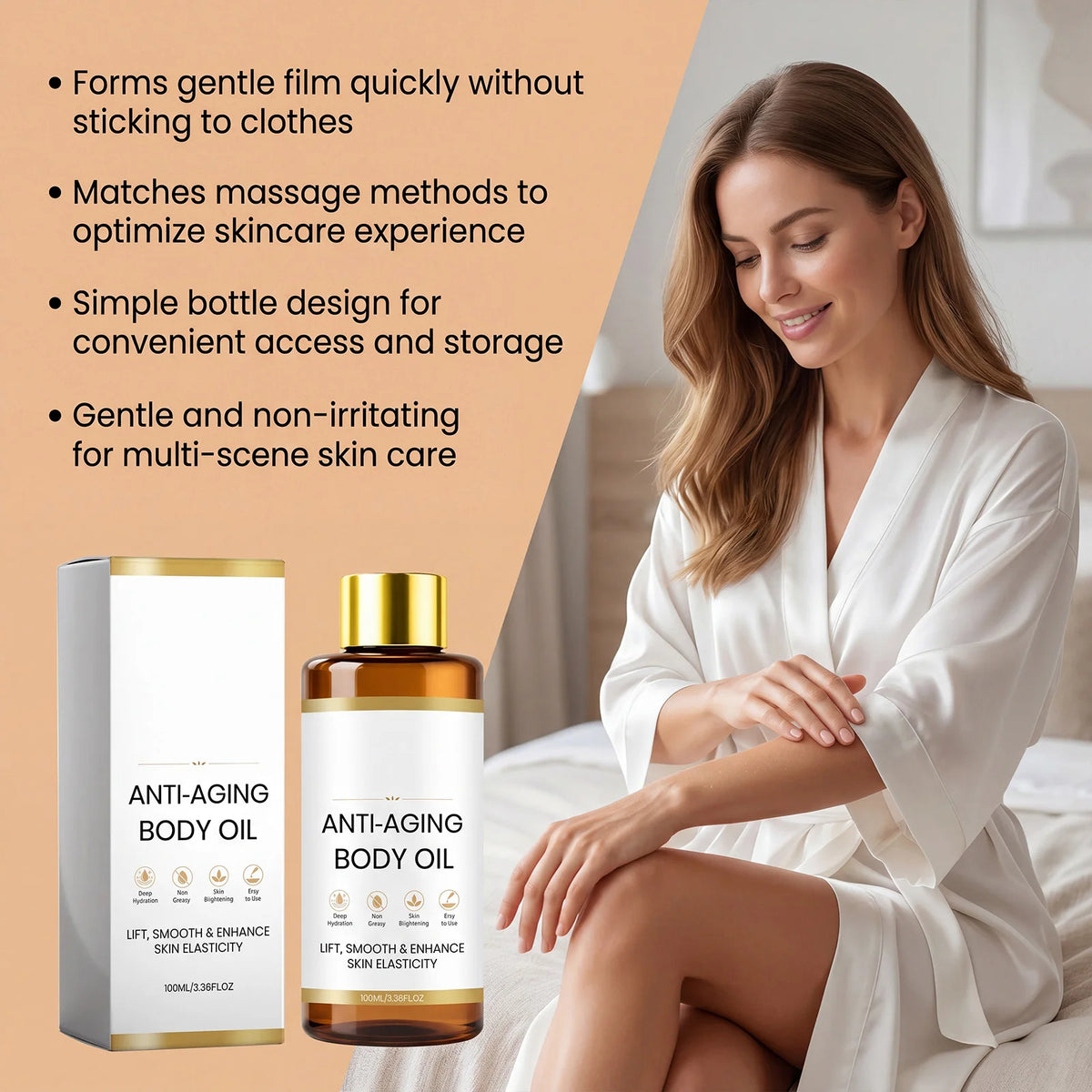Body Oil Centella asiatica Moisturizing Hydrating Skin Care Non Greasy Body Lotion Oil 100ml Nourishing Body Daily After Shower