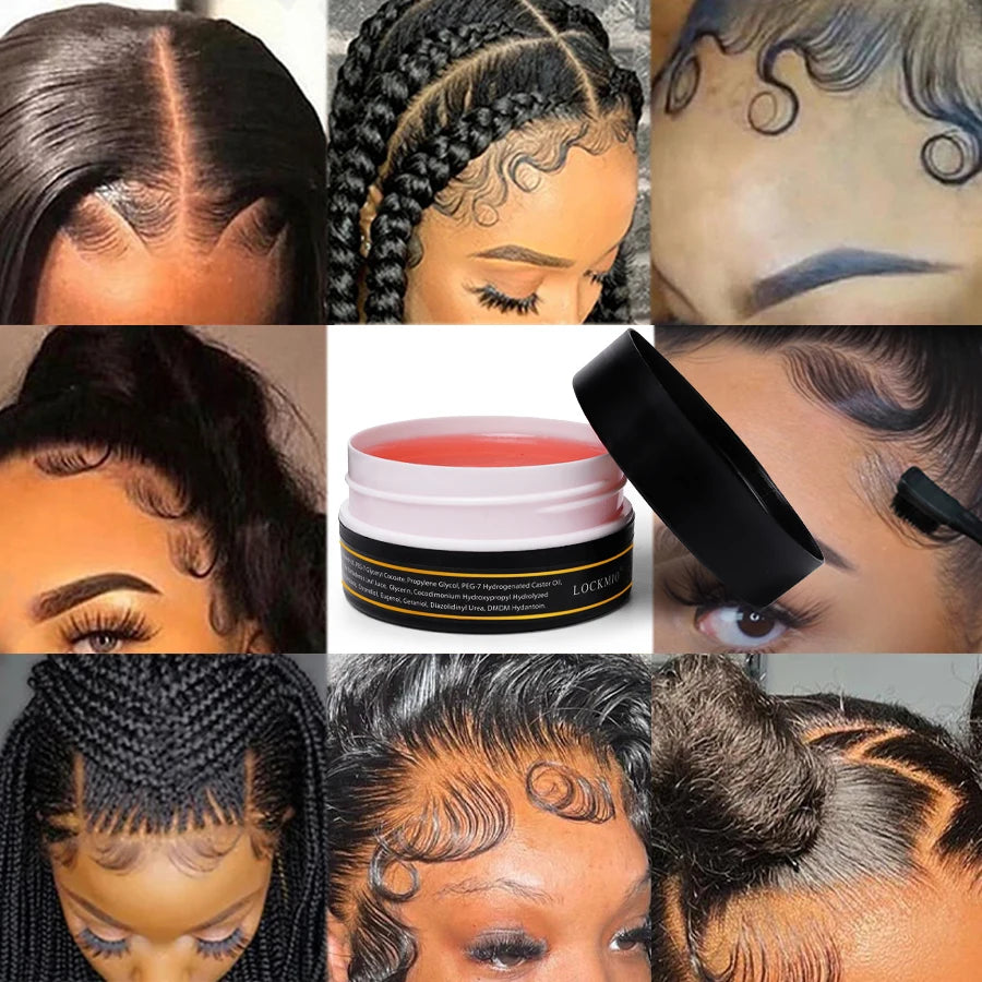 LOCKMIO 150g Edge Control Gel Hair or Wigs Styling Product Baby Bangs Hair Pomade Finishing Mud Anti-Frizz Nourishing Wax Cream