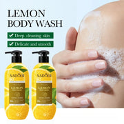 Lemon Shower Gel 400ml, Hypoallergenic, Alcohol-Free, Moisturizing, Nourishing for Skin Care, Refreshing and Oil-Controlling, Suitable for Use All Year Round, Easily Controls Oil and Cleanses Dirt through Rubbing, and Lasts f