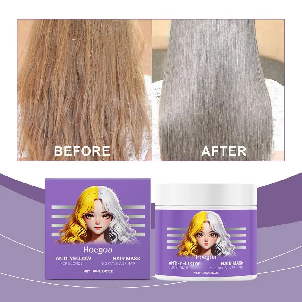 100ml Purple Hair Mask Deep Conditioner For Blonde, Silver And Gray Hair, Keratin Hair Mask Nourish Repair Damaged and Dry Hair
