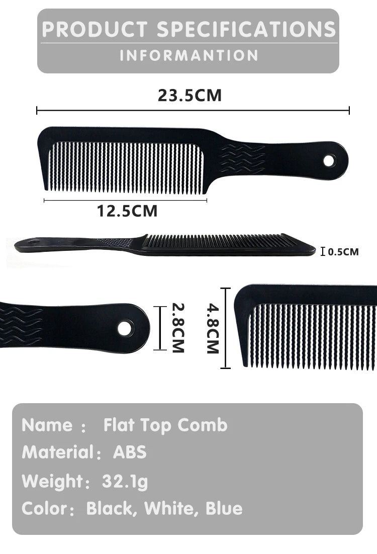 Barber Hairdressing Clipper Comb Anti Static Flat Top Comb for Hairdresser Barber Cutting Comb Professional Salon Beauty Tools