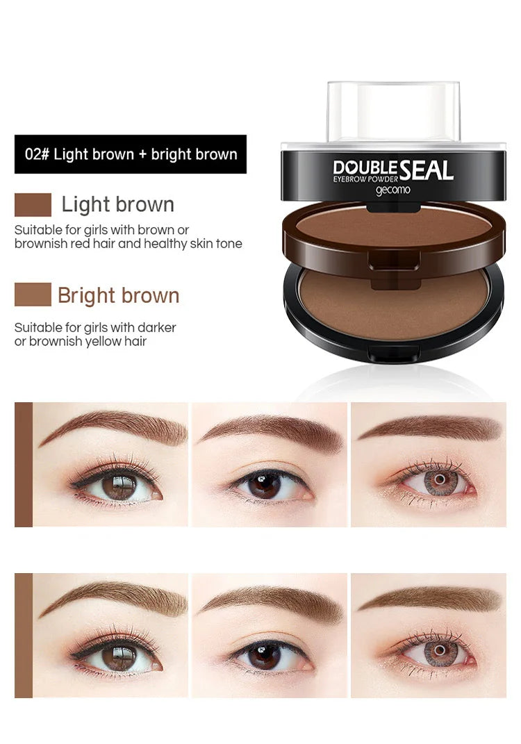 Double-layer two-color lazy seal eyebrow powder waterproof and sweat-proof beginner eyebrow drawing