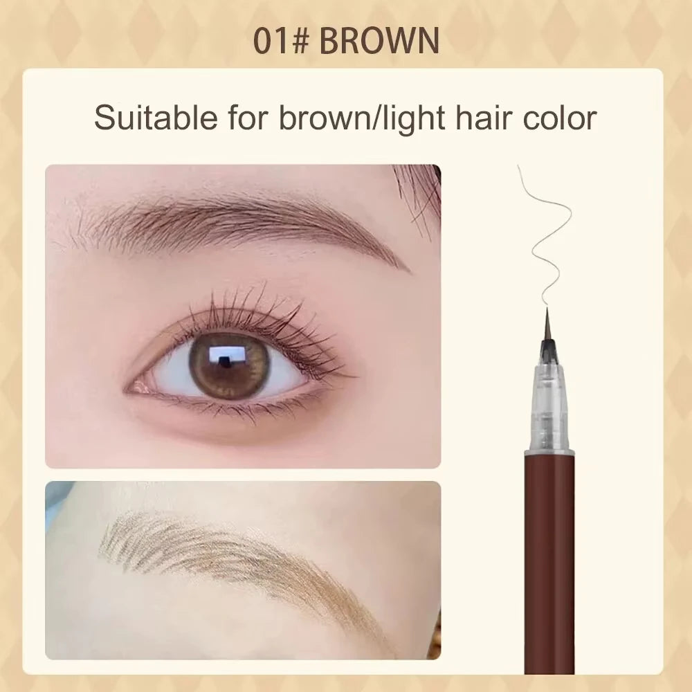 0.01mm Ultra Fine Liquid Eyebrow Pen Waterproof Natural Color Not Smudge Eyebrow BIYA Makeup Pencil