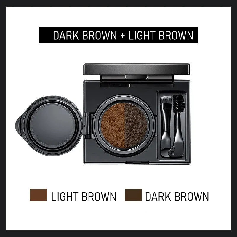 GECOMO Two-color Air Cushion Eyebrow Powder Color Waterproof and Sweat-proof Long-lasting Eye Brow Cream