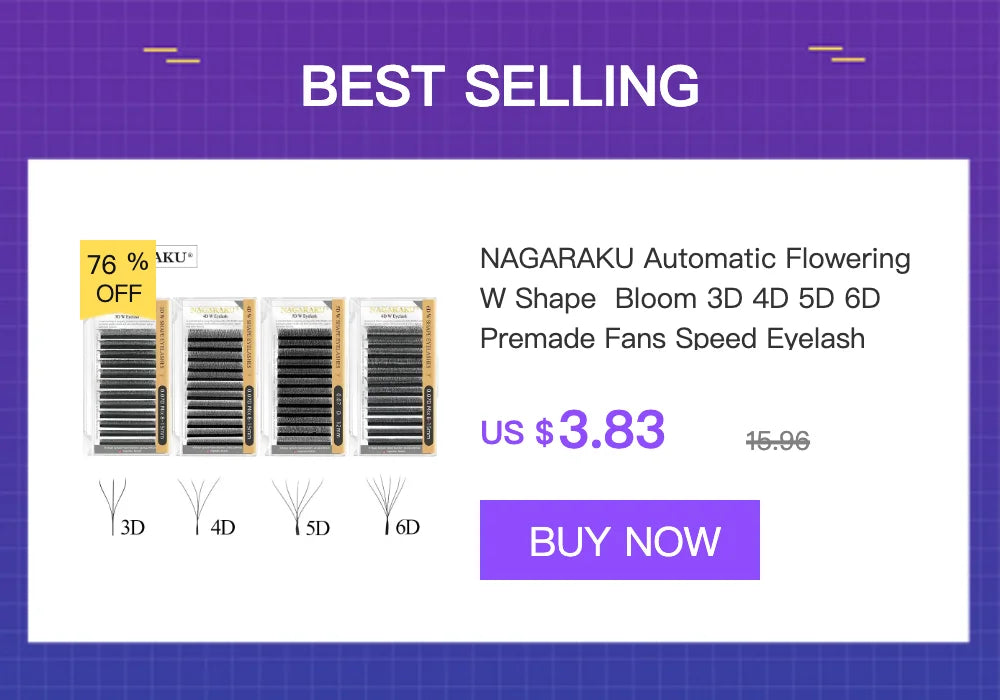 NAGARAKU Luxury Classic Eyelash Matte Black Dark Brown 100% Hand Made 3rd Classic Eyelash 16rows Individual Soft Natural