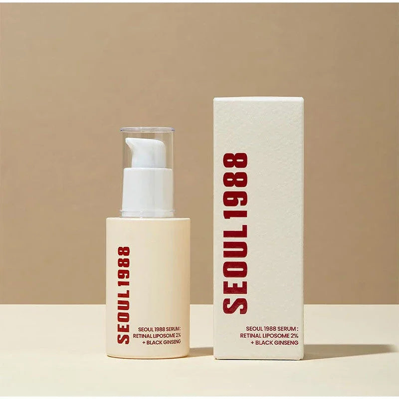 Korean 1988 Retinol Face Care Serum,Black Ginseng Niacinamide Vitamin C Moisturizing Firming Ampoule,Anti Aging Wrinkle Skincare