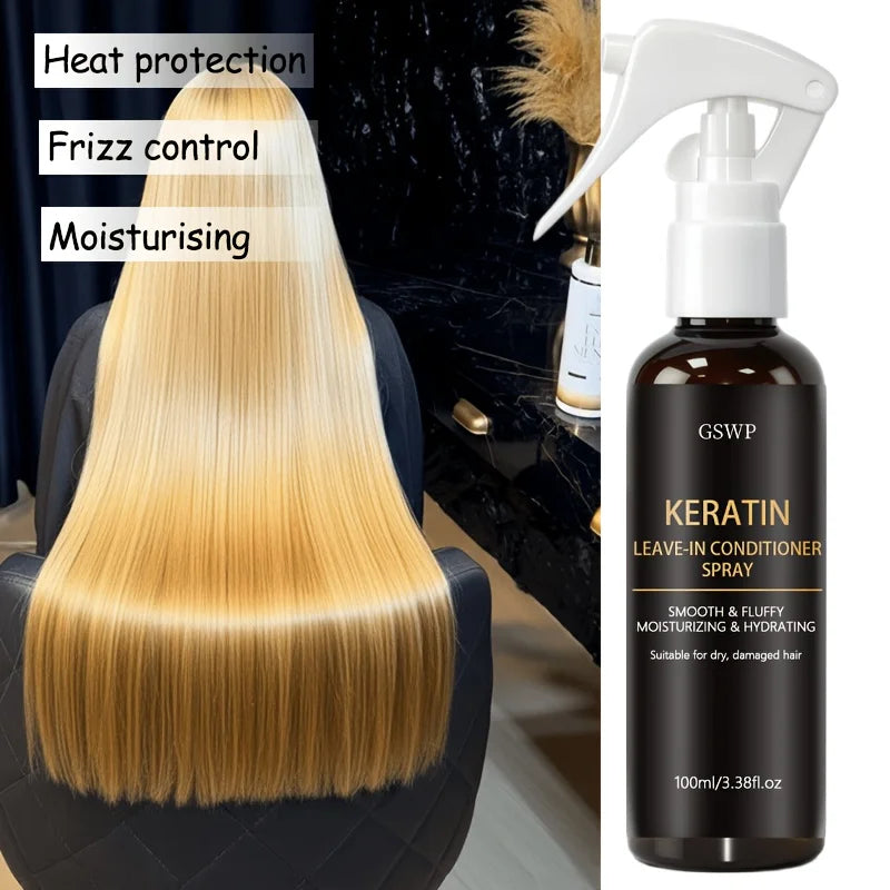 GSWP Keratin Hair Spray: Reduces Frizz, Provides Heat Protection and Salon-Quality Care. Suitable for All Hair Types. 100/200ml