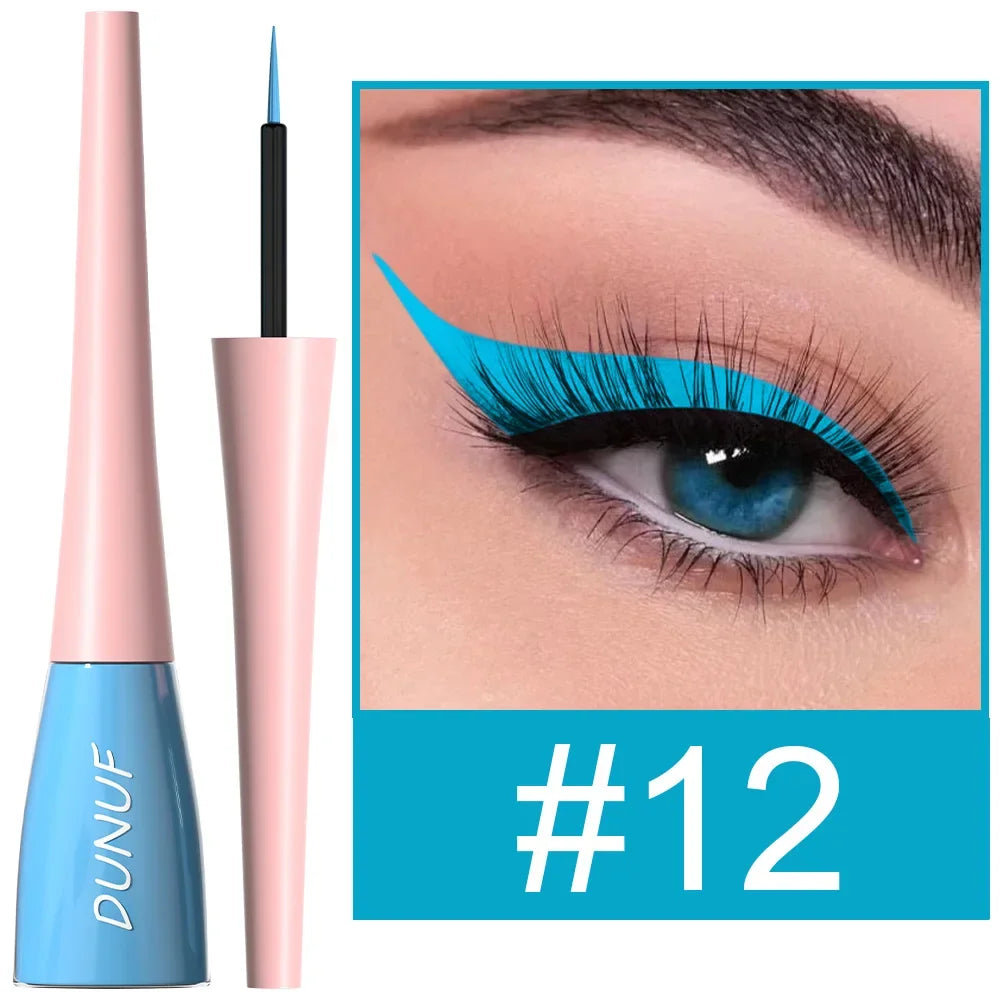 Matte Dark Green Liquid Eyeliner Pencil Waterproof Makeup Colorful Liquid Eye Liner Ultra-thin Long-Lasting Quick-Dry Eye Liner