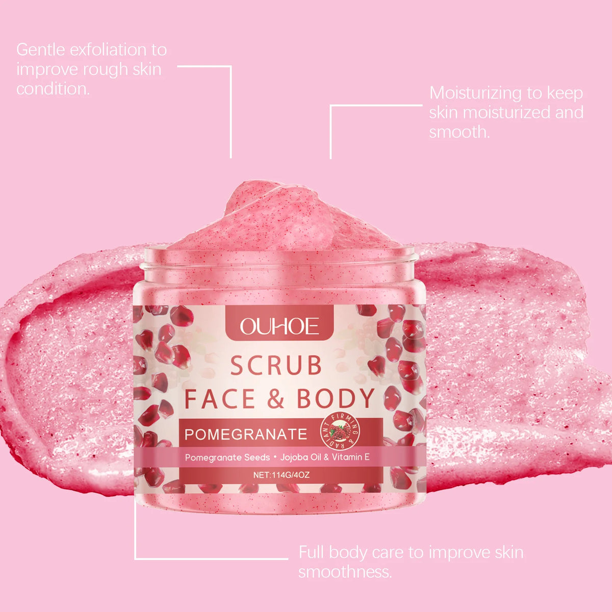 Exfoliating Body Scrub Removing Roughness Oil Cuticle Brightening Softening Hydrating Purifying Smoothing Cleansing Facial Scrub