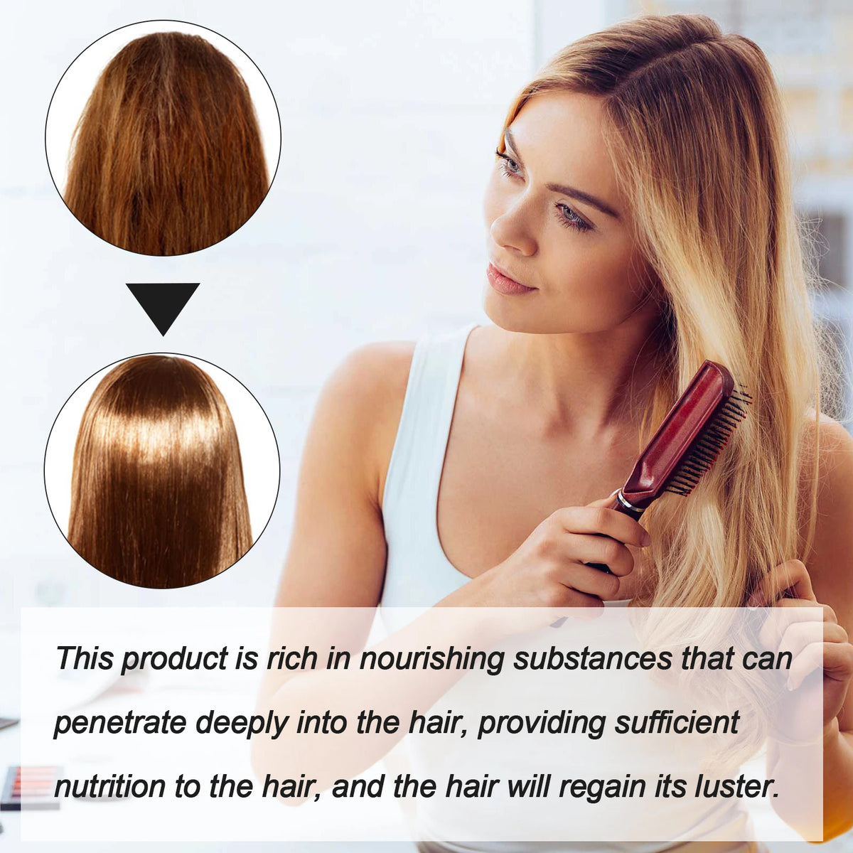 EELHOE Straight Hair Styling Mousse Long Lasting Styling Reduces Hair Frizz Repair Damaged Hair Treatment Cream 60ML