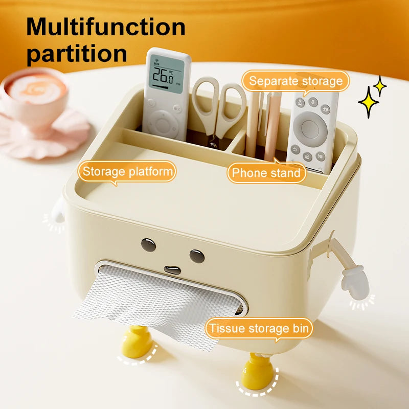 1pc Multifunctional Desktop Storage Box, Cosmetic Organisation Shelf Countertop Storage and Display Box (with Sticker)