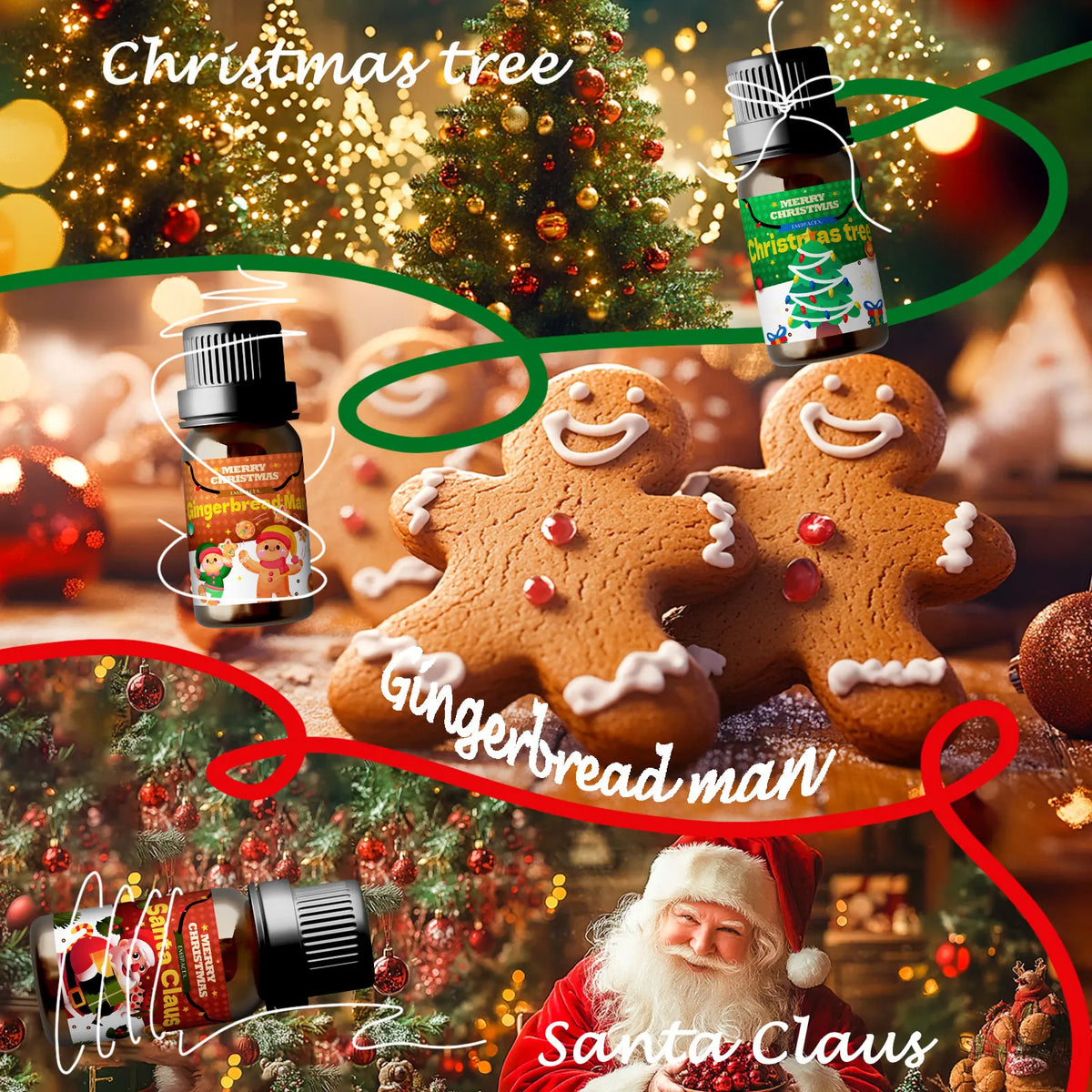 10ml 60ml Gingerbread Man Fragrance Oils Christmas DIY Skincare Oil Massage Oil Festival Gifts