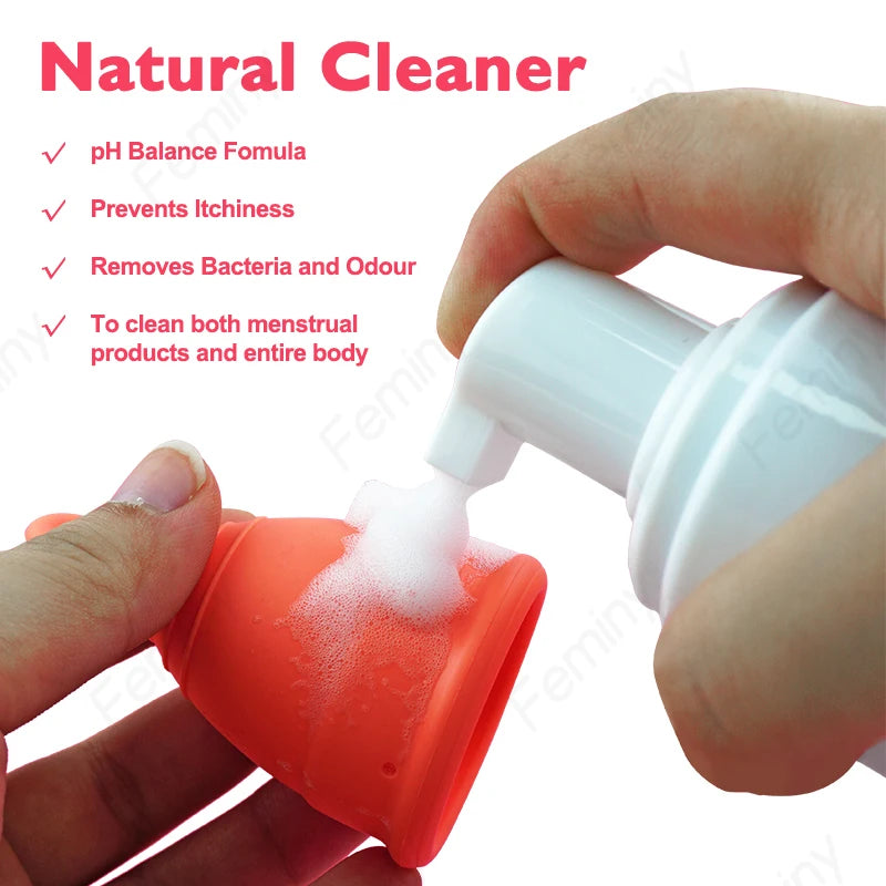 Menstrual Disc Woman Personal Health Set Medical Silicone Menstrual Disk With Intimate Wash
