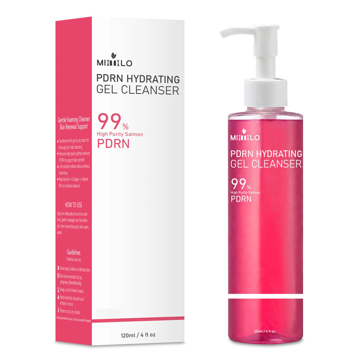 DNA PDRN Salmon Pink Foam Cleansing Gel, containing PDRN, controls oil, removes blackheads, deeply cleanses, is non-irritating