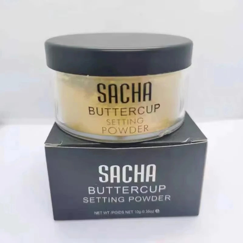 Sacha Buttercup Setting Powder Translucent Face Powder to Set Makeup Foundation or Concealer Finish Loose Powder Foundation