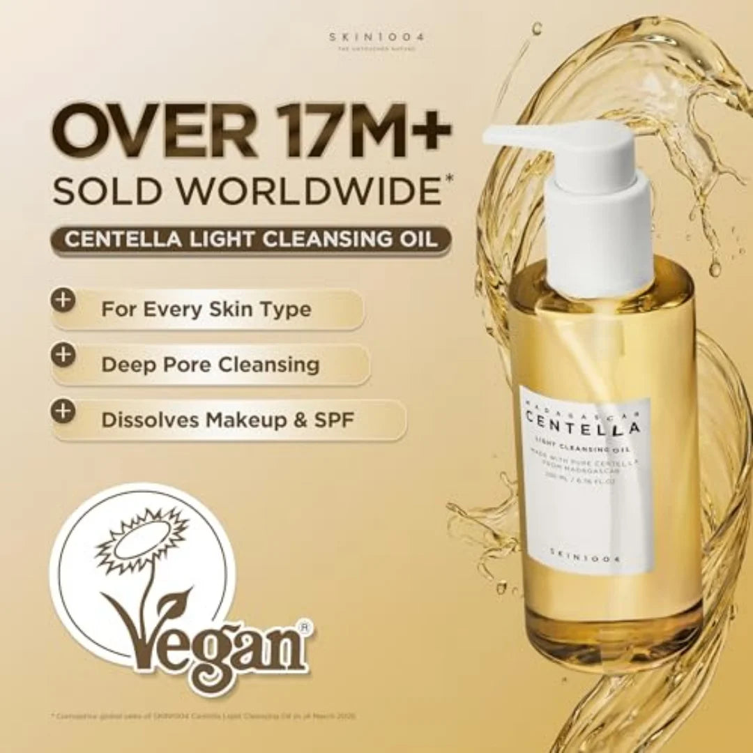 SKIN1004 Madagascar Centella Light Cleansing Oil Korean Facial Cleanser Gentle NO Irritating Double Cleansing Oil Makeup Remover