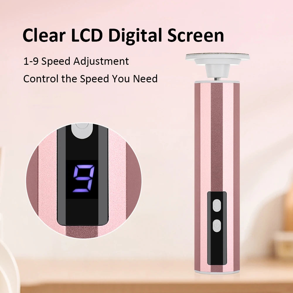 USB Rechargeable Wireless Electric Foot File Cuticle Callus Remover Machine Pedicure Tools Foot Heel Care Tool With Sandpaper