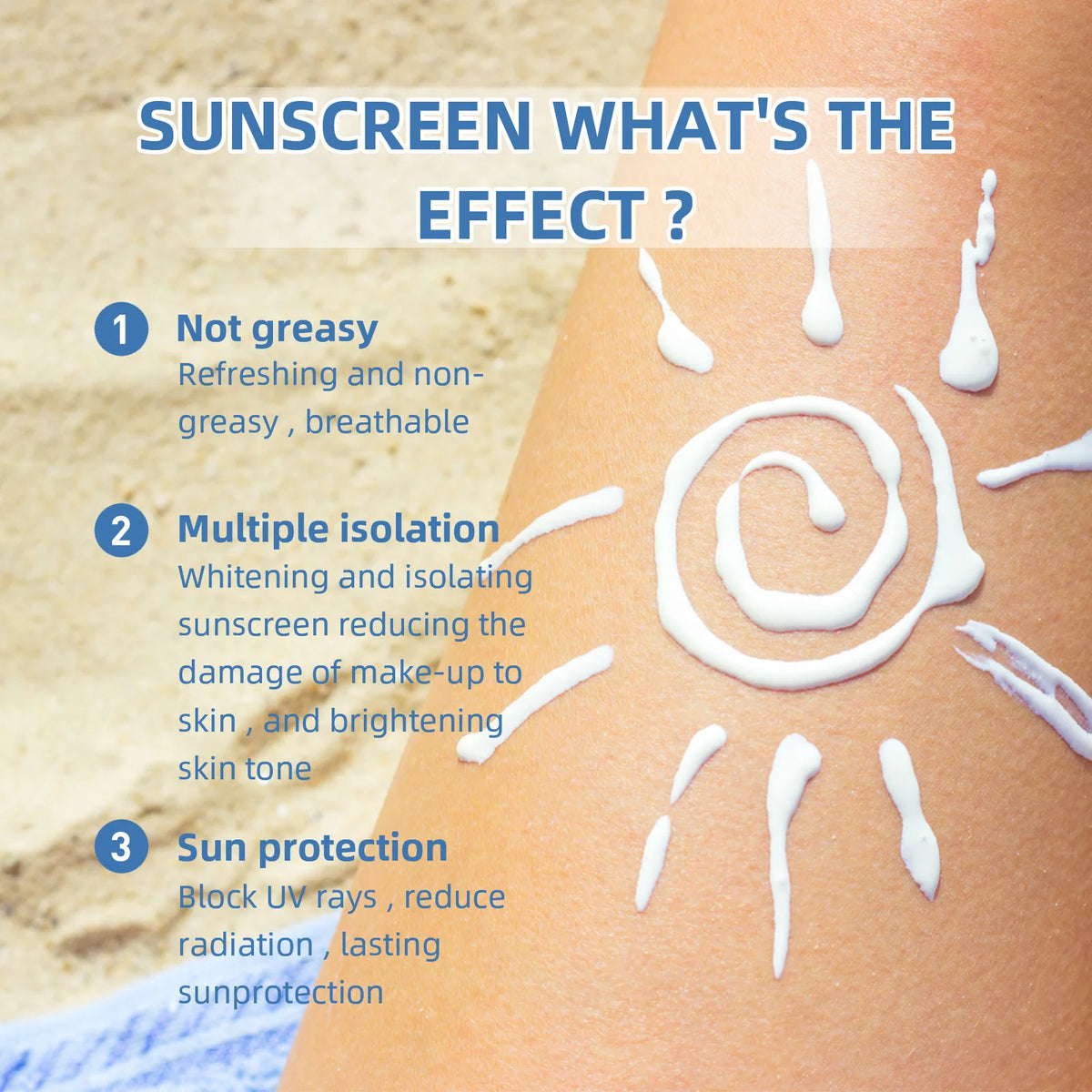 50ml Sunscreen for Face PF50+ PA++++ Sun Cream Birch Juice Moisturizing Skin Care Strong UV Protection korean Sunscreen