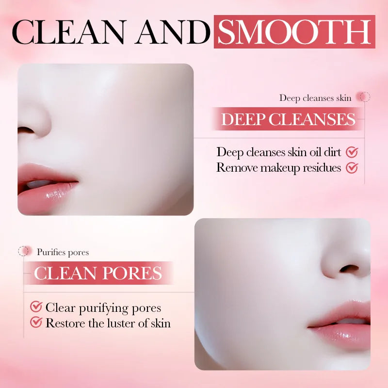 BIOAQUA Peach Facial Cleansing Mousse with Brush Gentle Touch Cleans Skin Oil Purify Pores Refreshed Non Tight Facial Cleanser