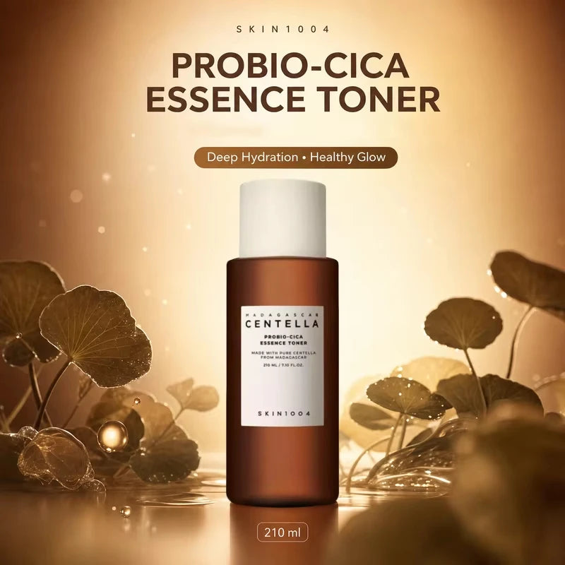 SKIN1004 Madagascar Centella Ampoule 55ml and Probio Cica Essence Toner 210ml Soothing Calming Hydrating Skincare Set With Box