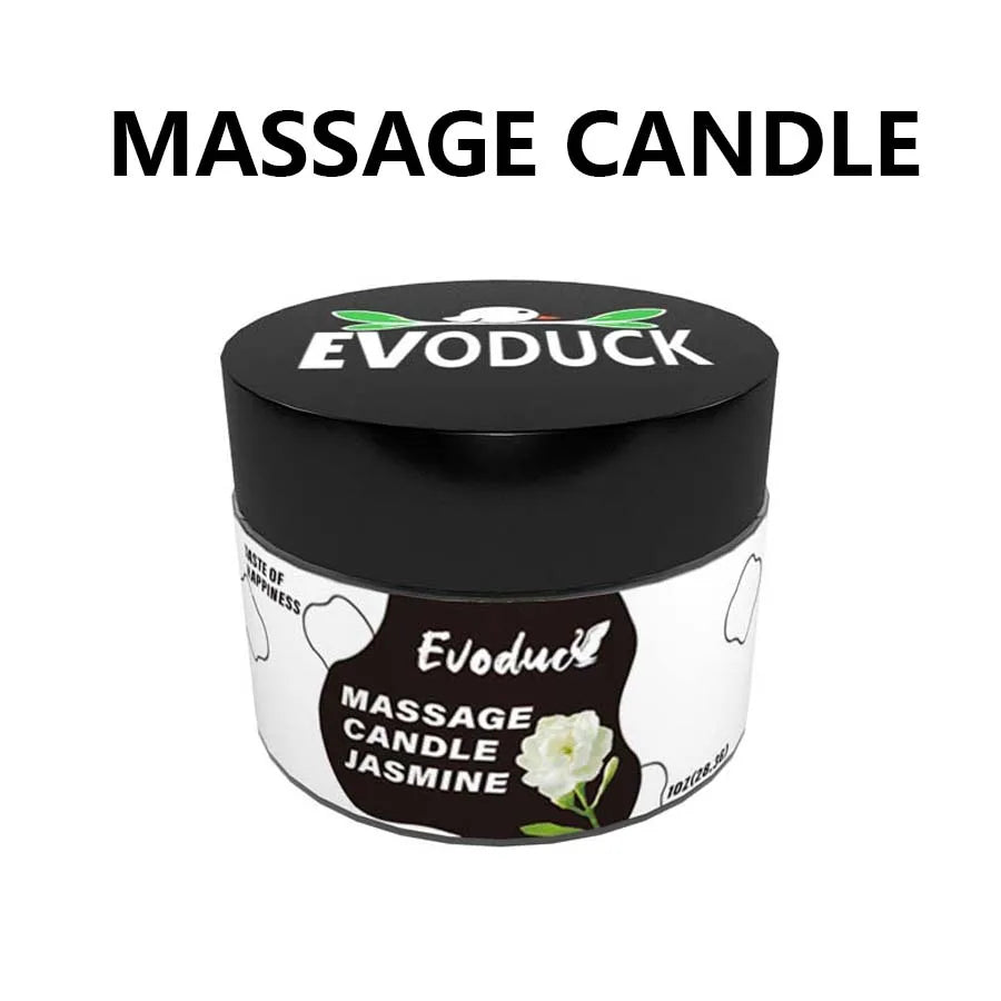 Massage Oil Candle Jasmine Soy Wax Low Temp Melt Pour Skin Care Moisturizing Relaxing Warm Spa Bath Couples Gift Women Christmas