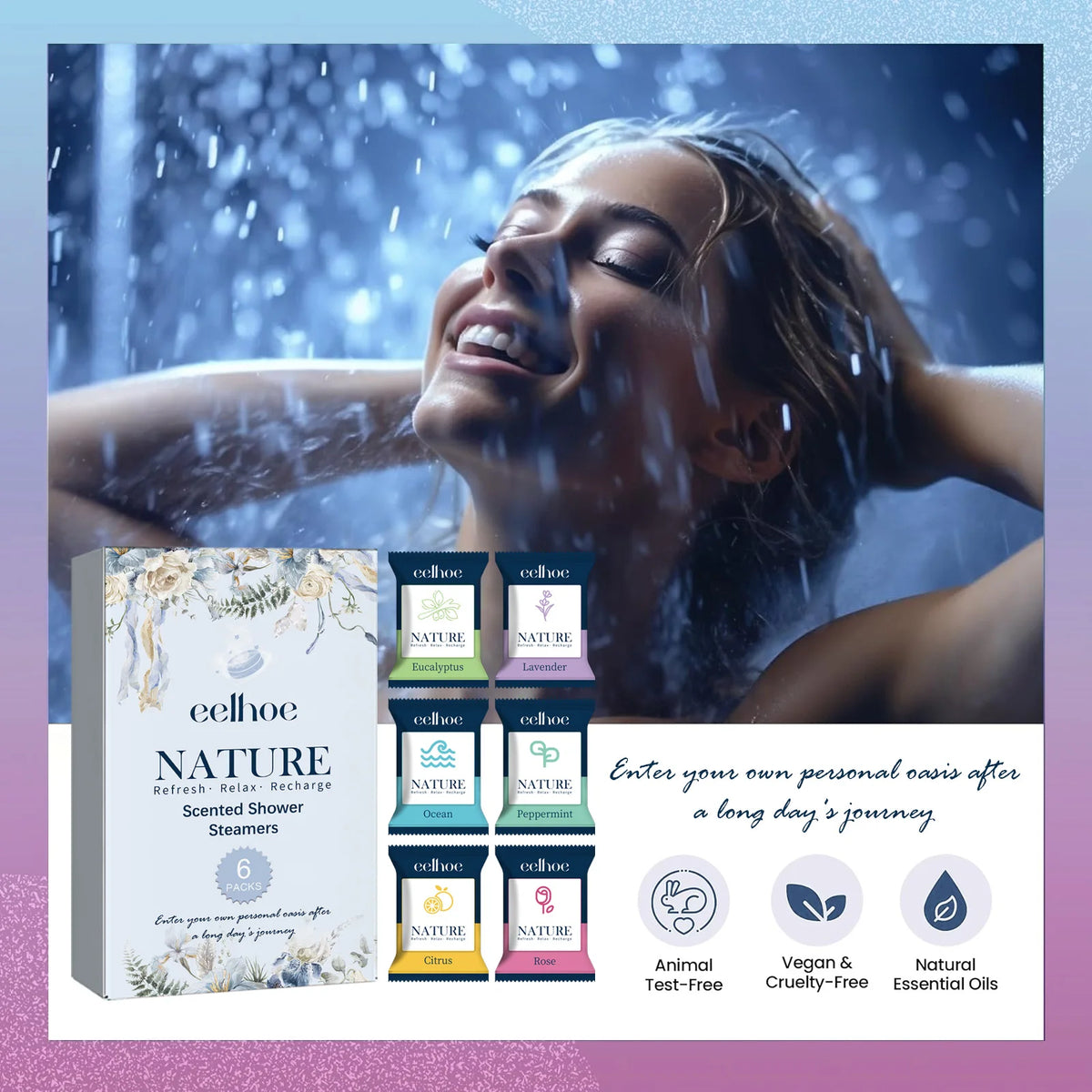 6pcs Aromatherapy Shower Steamers Long-Lasting Fragrance Nighttime Shower Tablets Bath Tablets For Bath Tablet Spa Relaxation