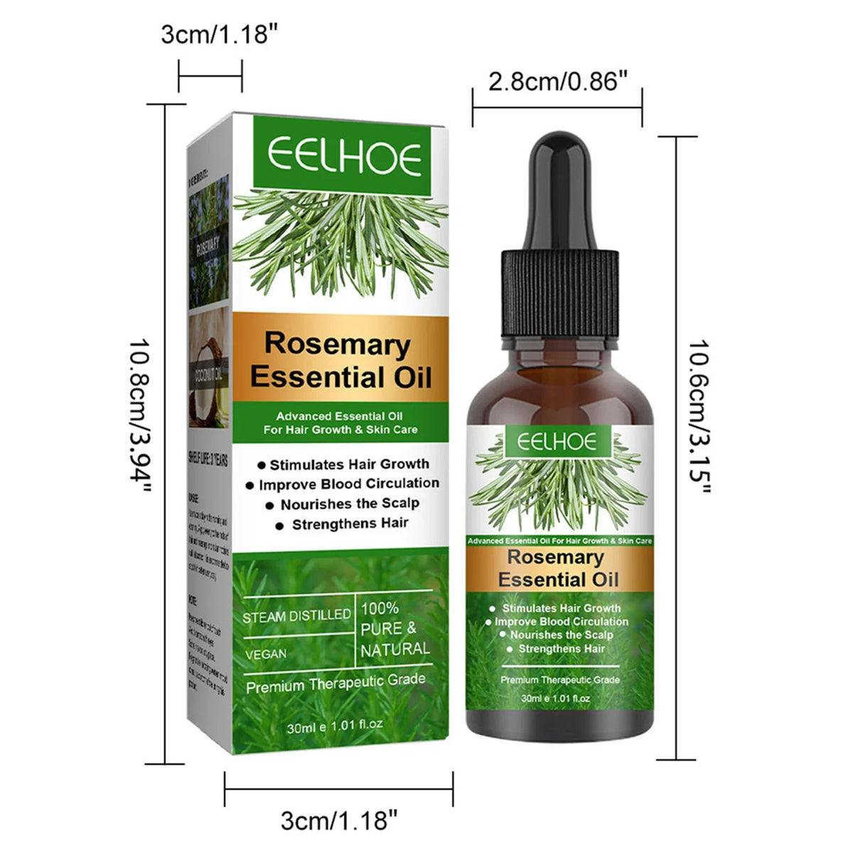 Rosemary Essential Oil Hair Growth Oils Pure Natural 30ML Hair Essential Oils For Nourish Shiny Hair Healthy