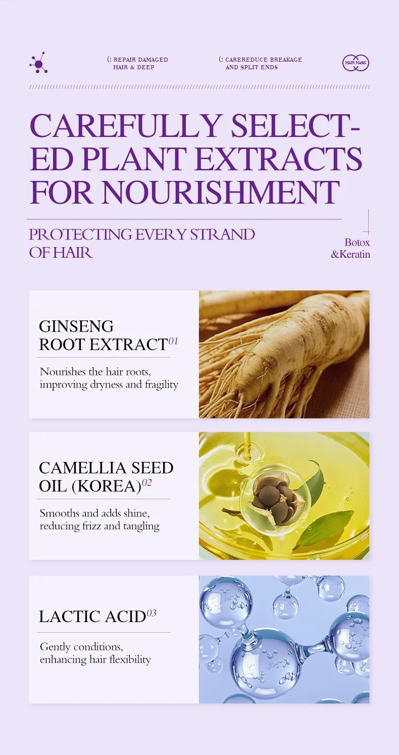 Magical Keratin Hair Mask 5 Seconds Repair Damaged Frizzy Hair Soft Smooth Shiny Nutrition Deep Moisturize Nourishing Hair Care