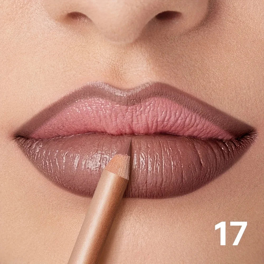 Matte Lip Liner Pencil Nude, Long-Lasting Waterproof, Smudge-Proof, Precise Outline, Smooth Creamy Formula