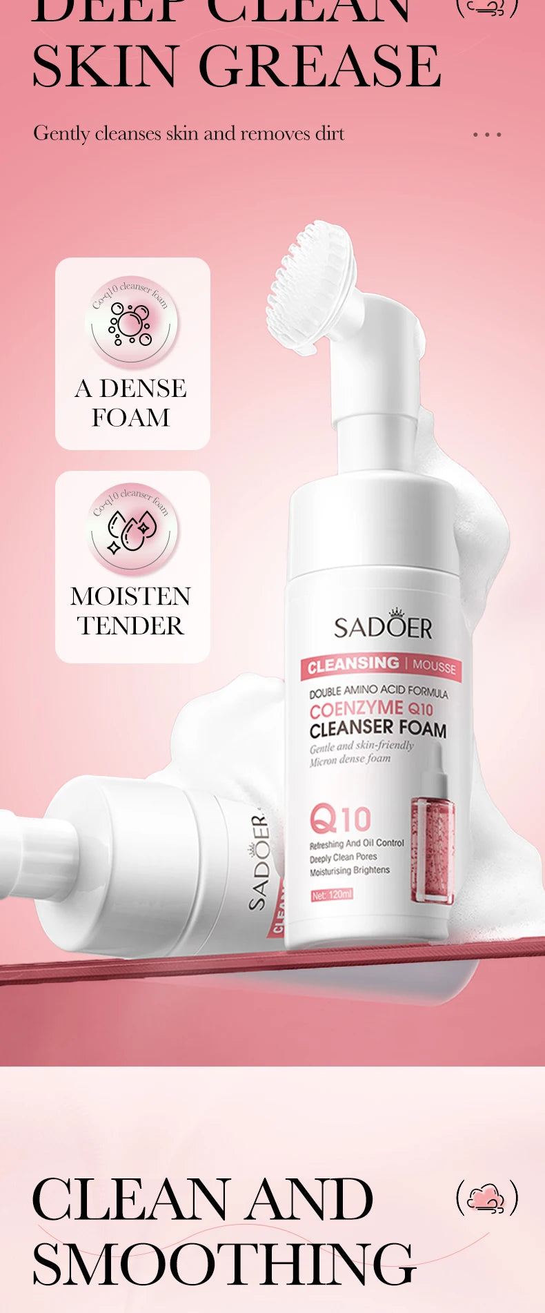 Facial Cleanser Face Wash Foam Face Massasge Facial Hydrating Moisturizing Skin Products Mossee Cleansing Care