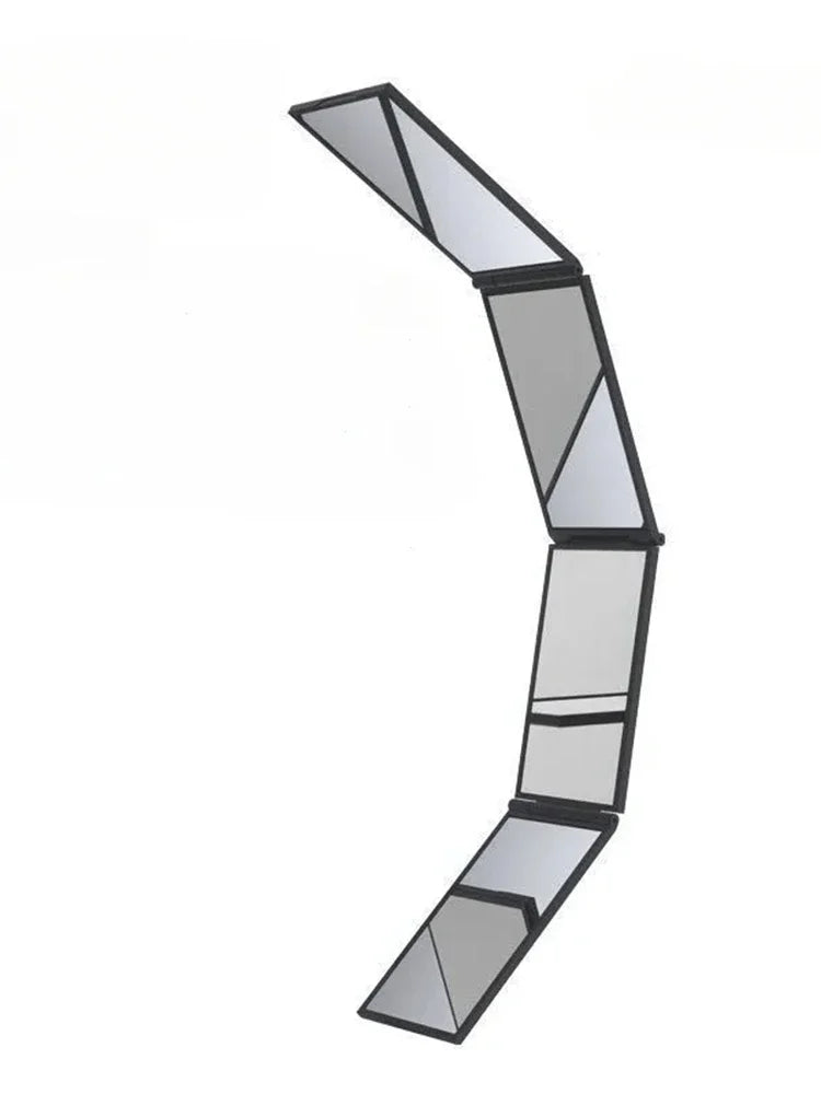 4-Way 360° Foldable Makeup Mirror, Portable Handheld Desktop Stand For Self Hair Cutting & Grooming