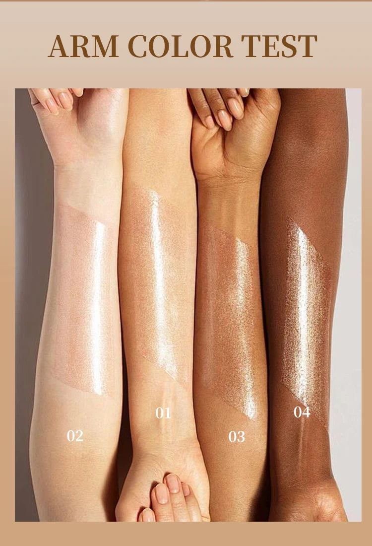 Pearlescent Glitter Roller Ball Shimmer Oil Lasting Shine Gold Bronze Contour Brighten for Face Body Sparkle Liquid Highlighter