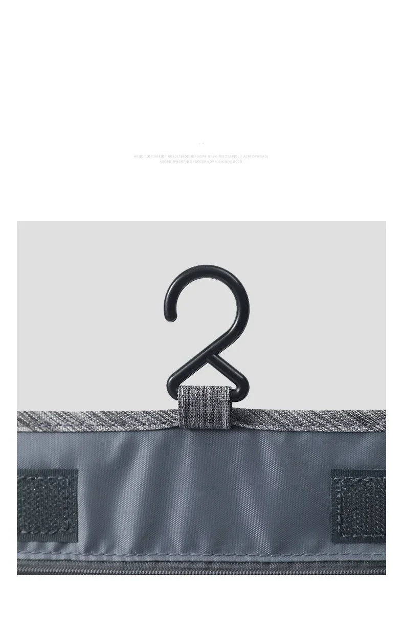 Waterproof Oxford Travel Wash Bag, Portable Hanging Cosmetic & Toiletry Organizer for Men & Women