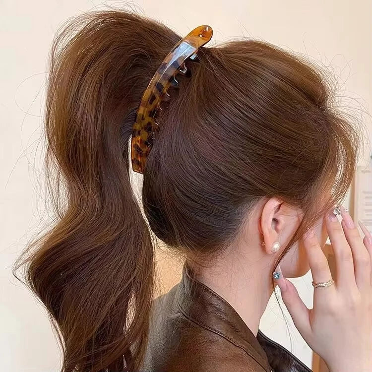 Tortoiseshell Banana Hair Clip Fish Shaped Hairpin For Women Hair Accessories Hairgrips Twist Clamp Ponytail Barrettes Headwear