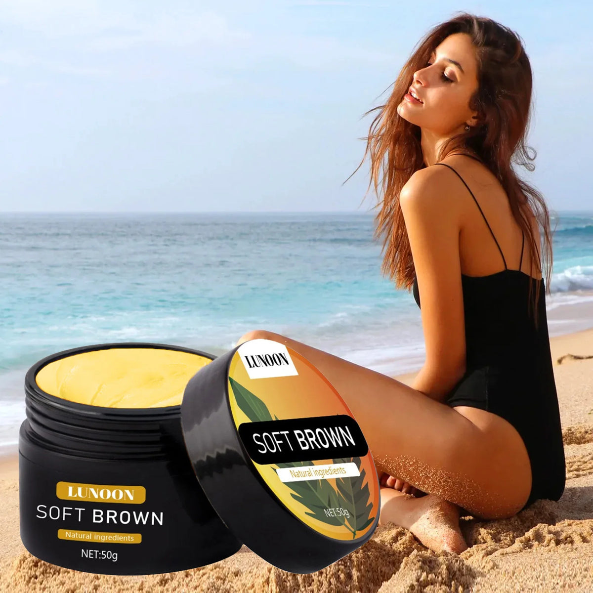 Self-Tanning & Suntan Shield Cream - Long-Lasting Face & Body Bronzer, Nourishing Formula for Natural Sun-Kissed Look.