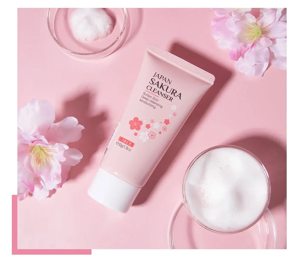 LAIKOU Facial Foaming Face Cleanser Facial Scrub Cleansing Acne Oil Control Blackhead Remover Shrink Pores Skin Care 50g