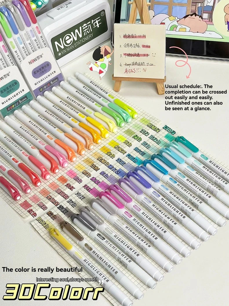 5/15PC Fluorescent Pen Set Student Marking Stroke Key Marking Pen High Beauty Color Handbook Pen Batch