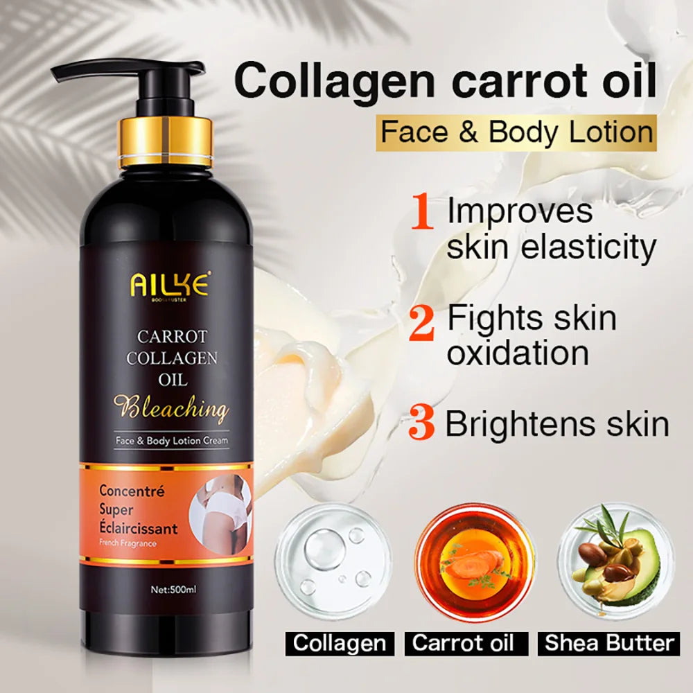 AILKE Skin Whitening Face Serum, Reduce Spots, Moisturizing, Even Skin Tone, With Organic Collagen, Skin Lightening Body Serum