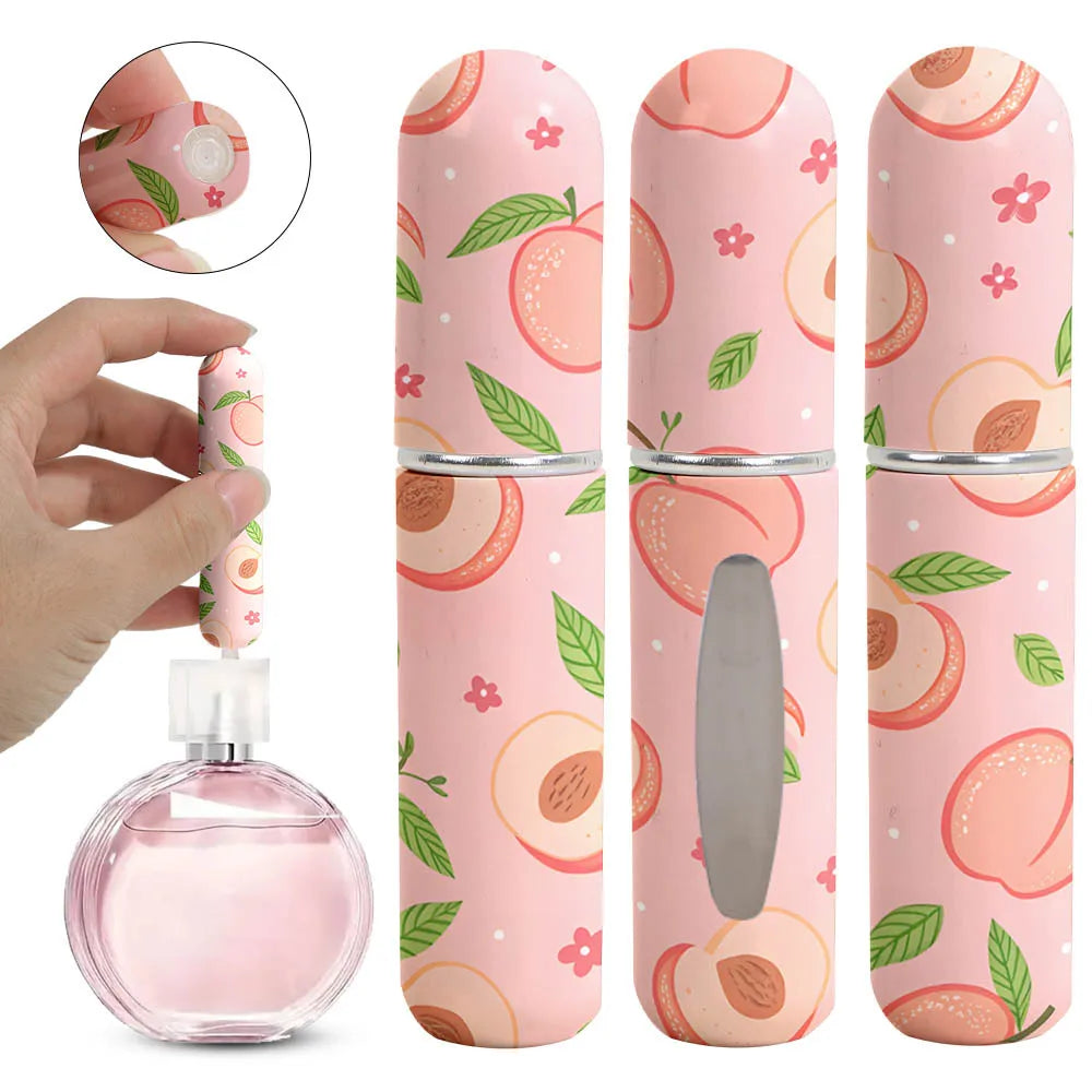 New 5ml Refillable Spray Bottle Mini Flower Pattern Refillable Perfume Bottle with Pendant Empty Cosmetic Containers Cute