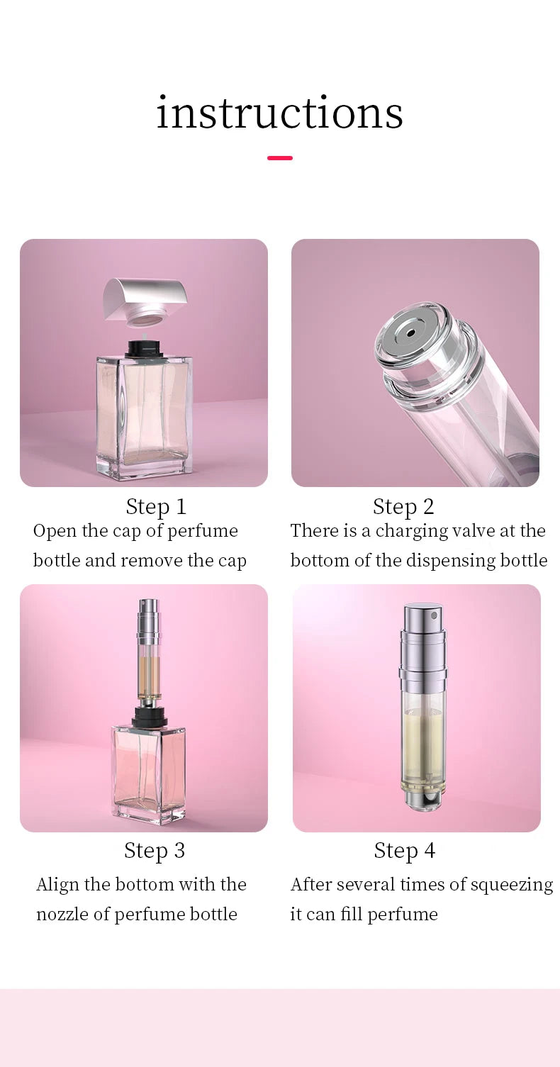 Louischanzl 10ml magnet Perfume Atomizer Bottle Portable leather Sprayer for Boarding Tight Sealing Travel Perfume Spray gift