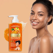 Vitamin C Brightening Body Wash Exfoliating Shower Gel Aloe Vera Moisturizing Skin Polish Gentle Deep Cleansing Daily Skincare