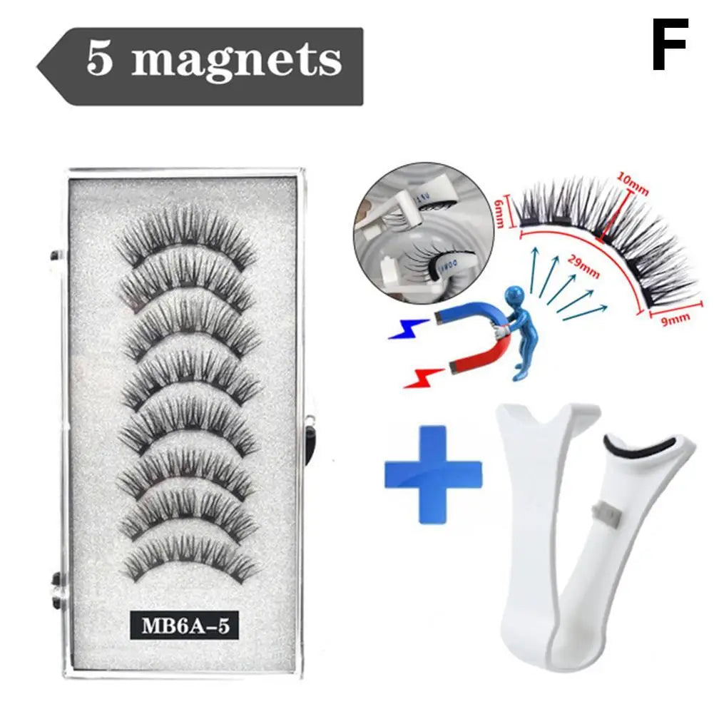 3D Natural ,With 5 Lashes Shipping Handmade Drop False Support Eyelashes Magnetic Reusable H8Y7