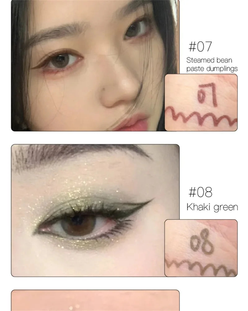 12 Colors Eyeliner Pencil Smooth Wine Red Soft High Pigment Eye Liner Pen Waterproof Matte Aegyosal Lying Silkworm Eyes Makeup