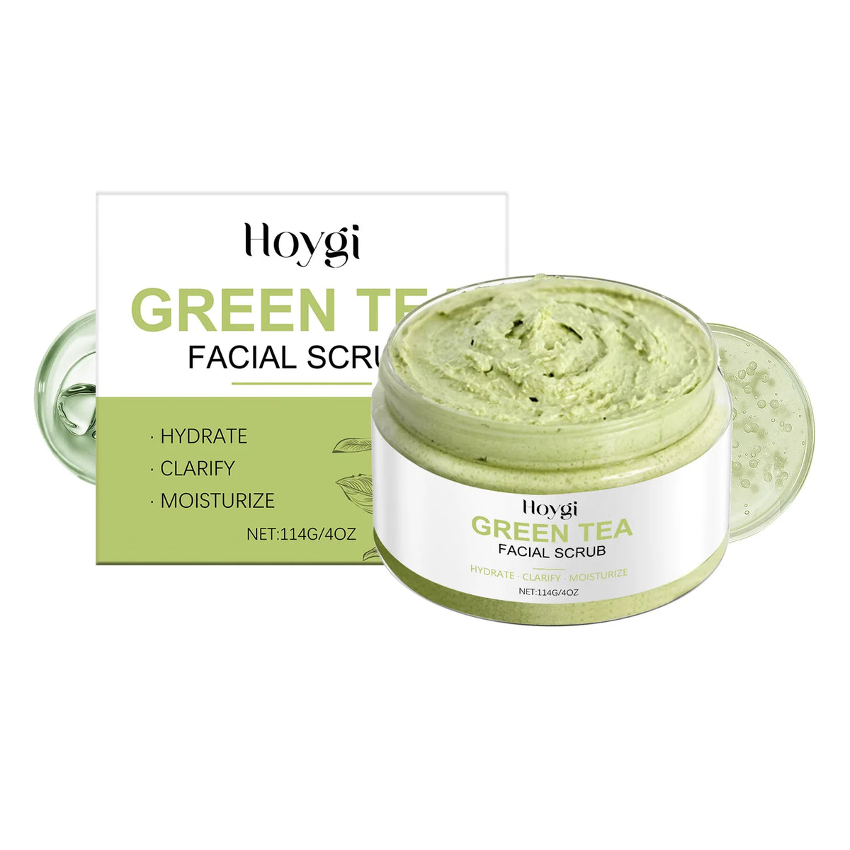 Green Tea Facial Scrub Deep Pore Cleansing Hydrating Blackhead Removal Dead Skin Gentle Exfoliating Scrub Skin Renewal Skin Care