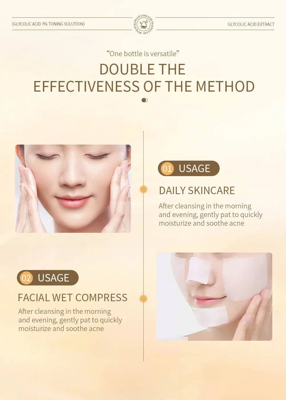 240ML Glycolic Acid 7% Exfoliating Toner Toning Solution Shrink Pores Repair Facial Oil Mild Exfoliating For Blemishes And Acnes