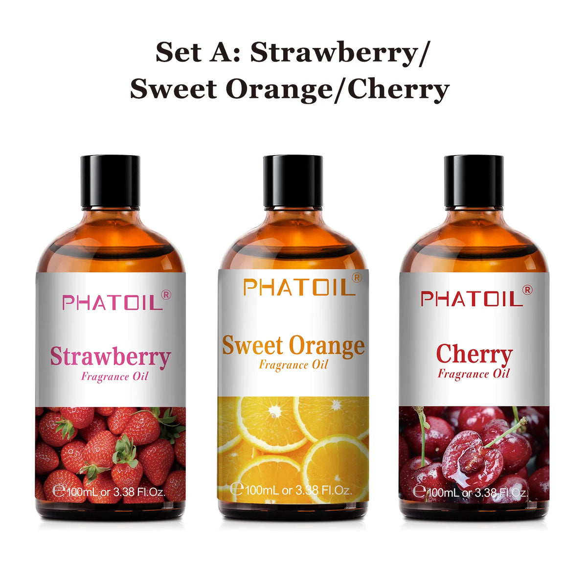 PHATOIL 100ml Aromatherapy Fragrance Oil Coconut & Vanilla Strawberry Cherry Lemon 1/2/3pcs Aroma Oil For Diffuser Candle Making