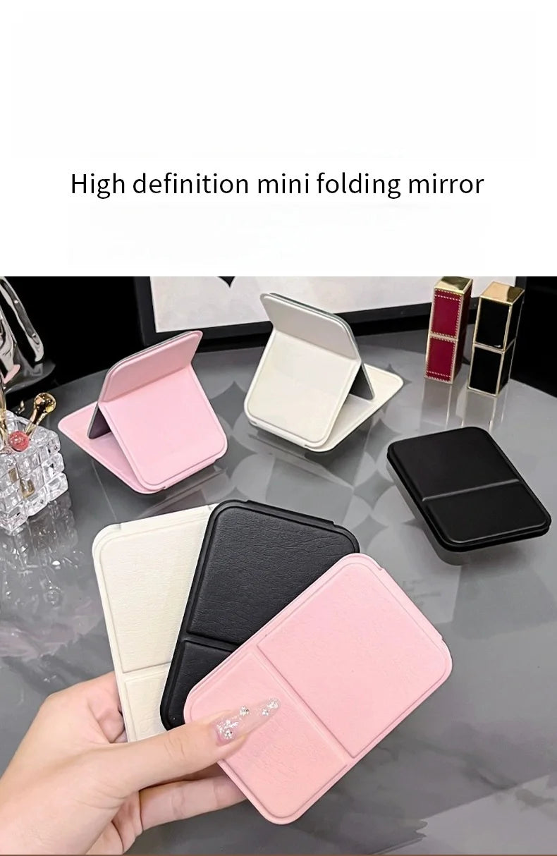 1pc Mirror Makeup Mirror Portable Folding Mirror Girl Makeup Mirror HD Desktop Stand up Mini Portable Small Mirror Travel